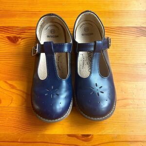 FootMates Navy T-Strap Kids Dress Shoes